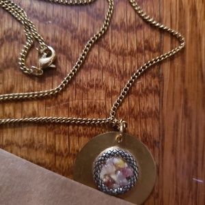 Copper necklace made from corn kernels